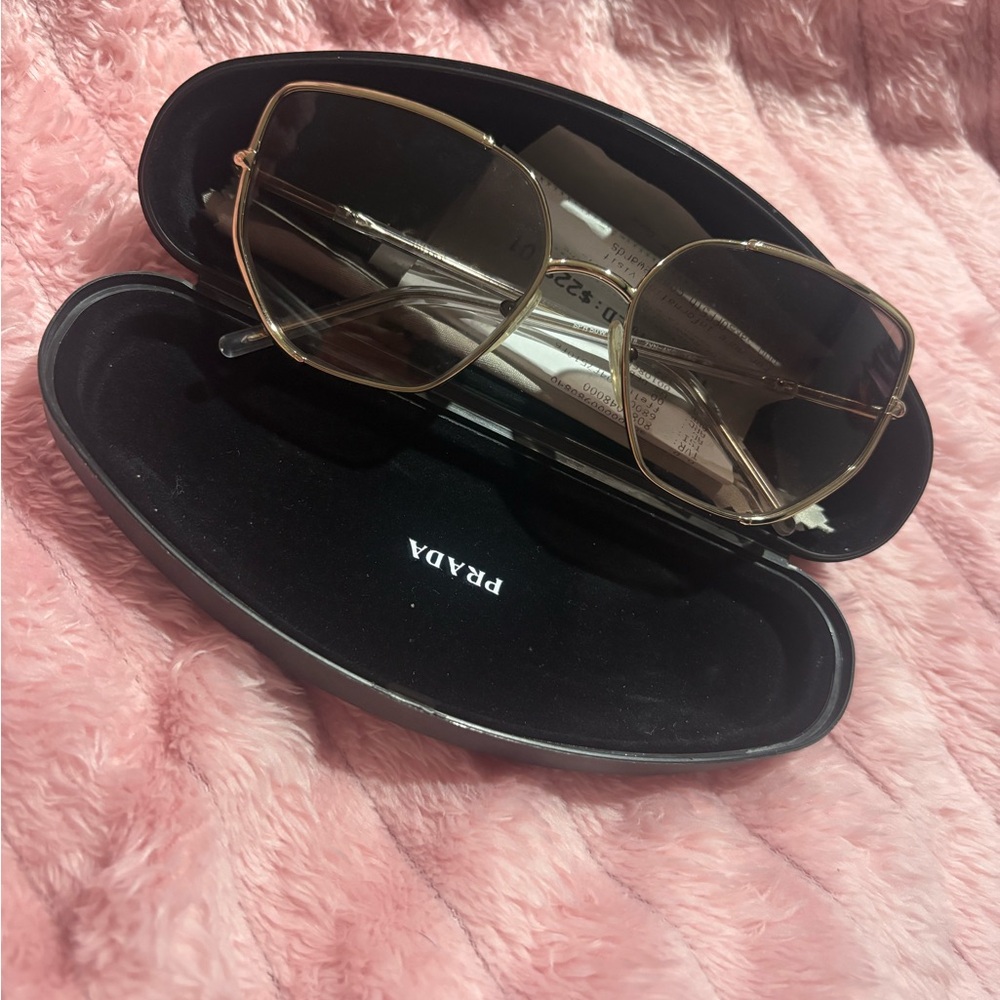 Prada Gold-Toned Geometric Sunglasses - Picture 6 of 6